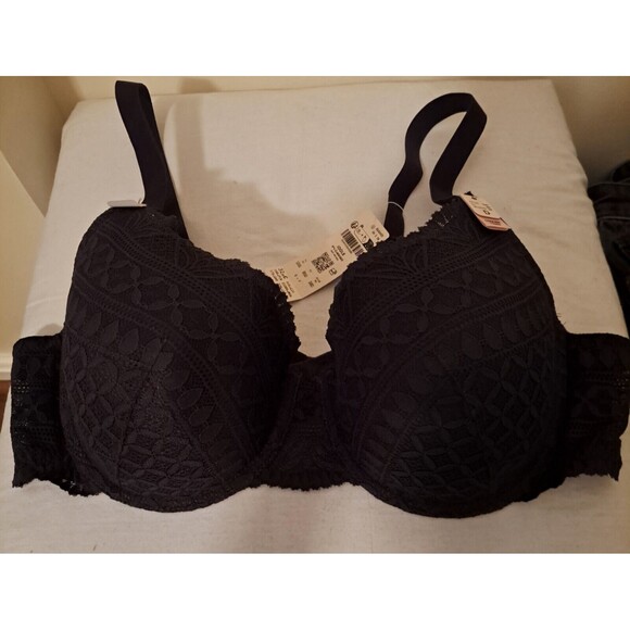 Etam IDOLE Bra No.4 Classique Lightly Lined Demi Bra Anthracite‎ 38D - Picture 7 of 16